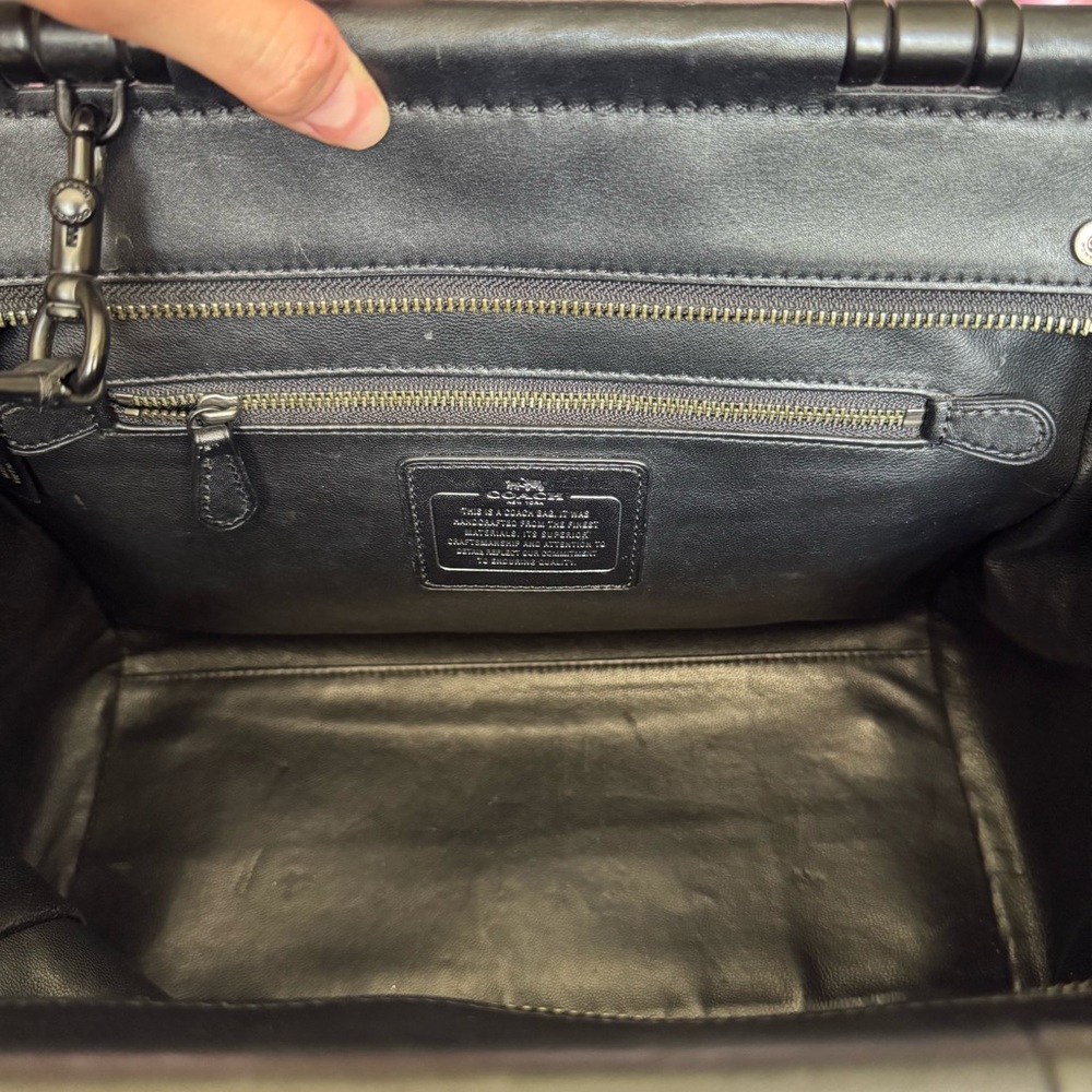 Coach Mixed Leather Drifter Tote Bag Black (38389) - Picture 8 of 16